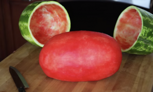 Whole watermelon without it's green skin