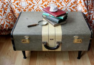 Old suitcases into new side tables