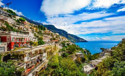 An overview of Amalfi cliff and coastal line