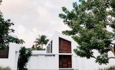 white modern house