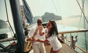 Saxophone, Jazz, boat ,couple
