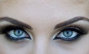 close up of woman's smokey eyes