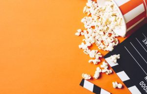 Movie streaming, popcorn,movie