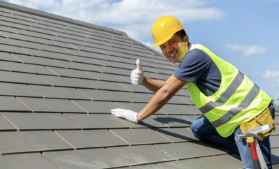 Roofing, roof, man on roof