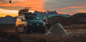 Vw van, roof rack, camping