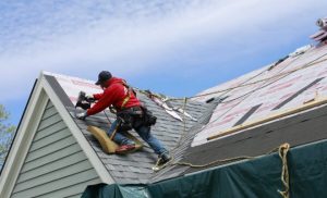 Man restoring a roof, roof,
