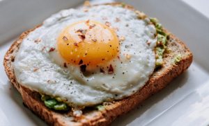Egg on toast sunny side up