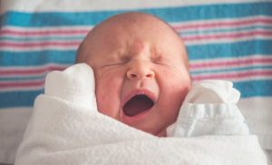 Baby yawning, Newborn