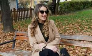 woman at the park wearing prescription sunglasses