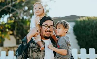 Father with kids