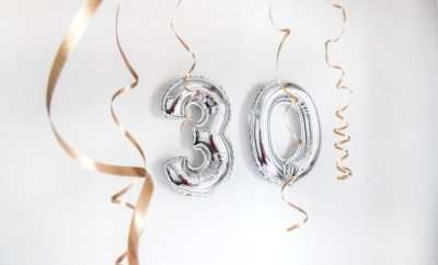 30th silver baloons