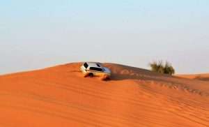one car on the desert
