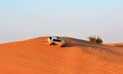 one car on the desert