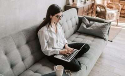 Woman online in her caoch