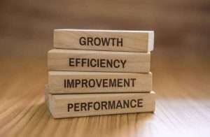Sticks with power words - growth, efficiency, improvement, performance