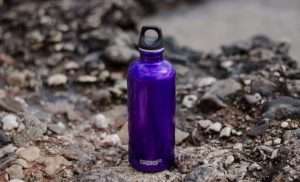 Purple bottle of water