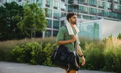 Man carrying a sports bag