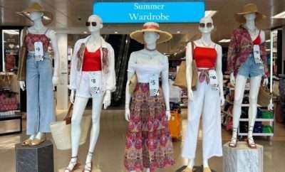 Mannequins wearing summer clothes