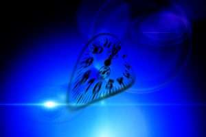 Clock in blue hue
