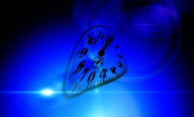 Clock in blue hue