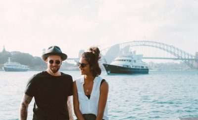 Couple with Harbour Bridge in the background, Sydney