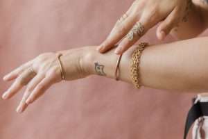 Woman wrist with bracelettes
