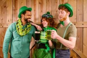 People dressed in green for St PAtrick's Day celebrations