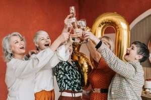 Older women celebrating