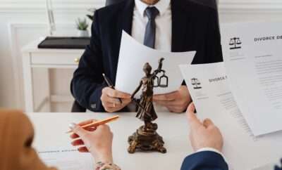 Lawyers sittinga at a table