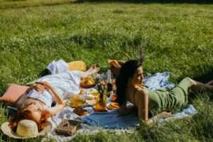 Women in a park relaxing