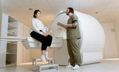 Woman doing an MRI